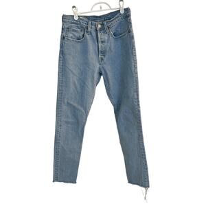 Levi's 501S Jeans Women's Blue Button Fly Skinny Denim Light Wash Raw Hem  Sz 26